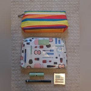 New Clinique Kate Spade makeup bag & makeup